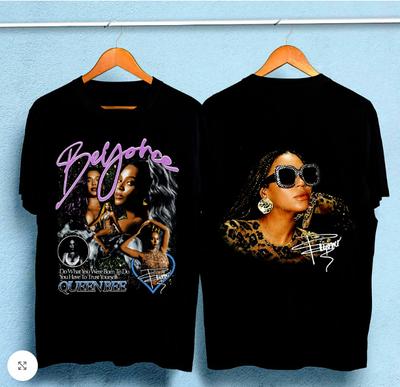 T-shirt Rap Retrò Anni '90 di Beyonce - T-shirt Rap Bootleg Vintage Anni '90