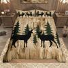 Homewish Rustic Farmhouse Lodge Cabin Duvet Cover Set 2pcs/3pcs, Moose Deer Bear Bedding, Woodland Animal Comforter Cover Set