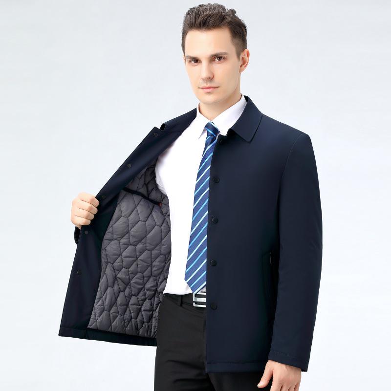 2024 Winter Men's Thickened Cotton Jacket - Business Casual Warm Outerwear for Middle-aged