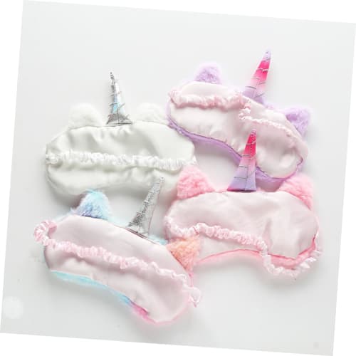 Lurrose Unicorn Blindfold Sleeping Eye Mask, Blindfold Eyeshade Travel Eye Cover, Unicorn Glitter Horn Plush Sleep Eye Mask, Plush Eye Mask, Unicorn S