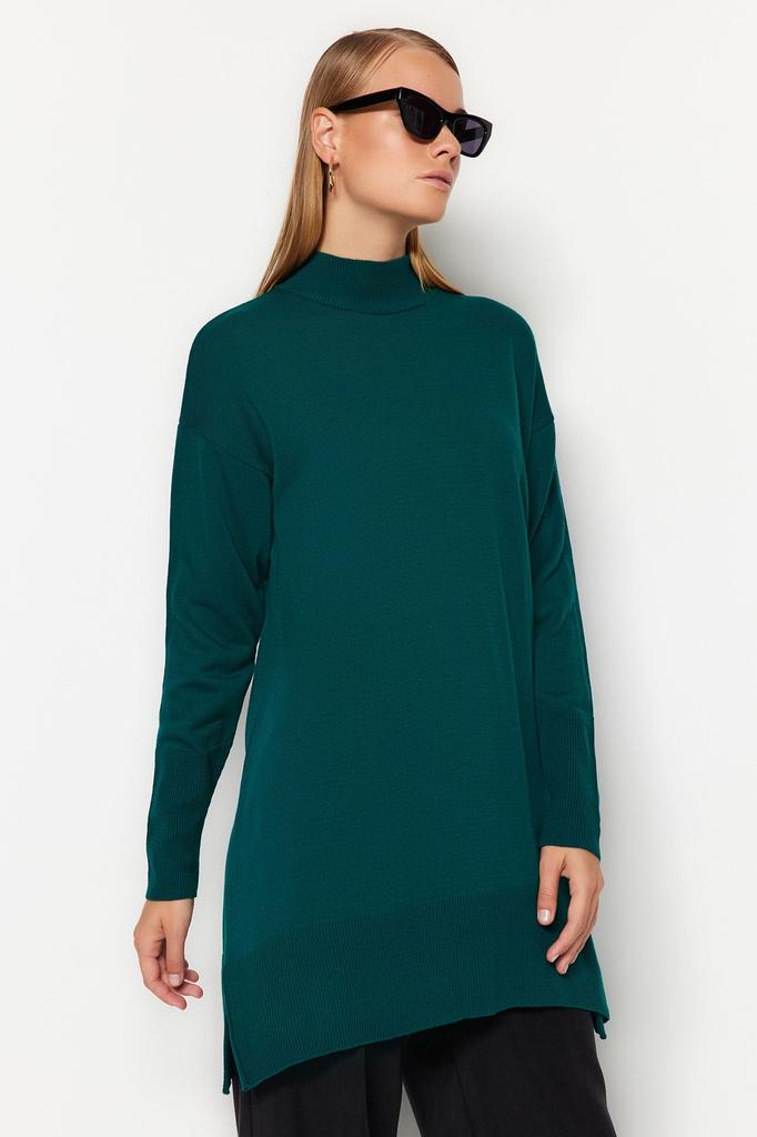 Women's Fashionable Stylish Hijab Sweater Black High Collar Knitwear Sweater