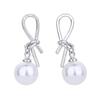 Stud Earrings with Bow Hollow Pearl Earrings New Style
