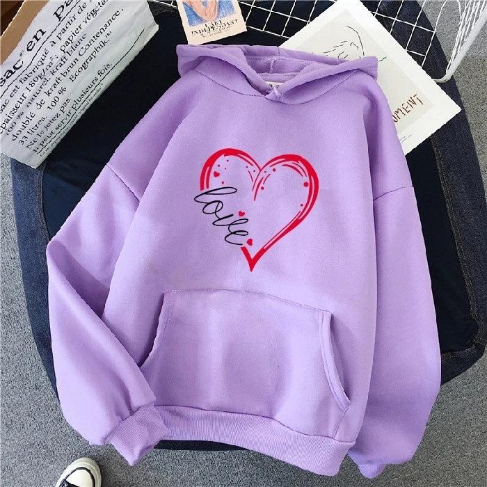 Women Korean Oversized Hoodie  Autumn and Winter New Ladies Loose Fitting Hooded Trend Student Letter Print Sweatshirt