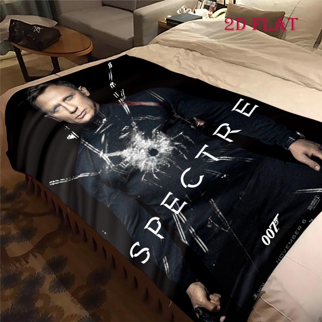 007: Spectre - Espionage Intrigue blanket sofa blanket Camping trip bedroom Outdoor plush blanket Digital printing
