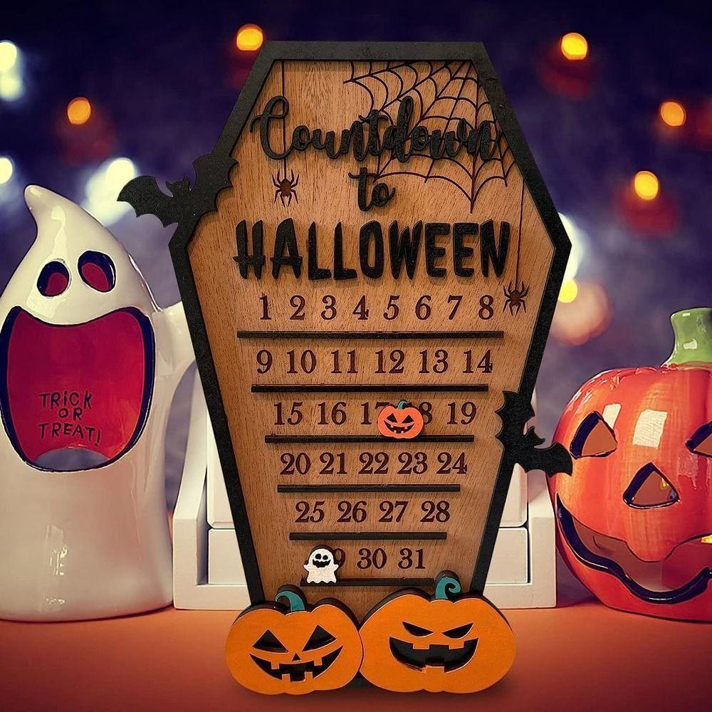 Ornament Desktop Decoration Pumpkin Ghost Holiday Decor Halloween Theme Countdown Calendar Family