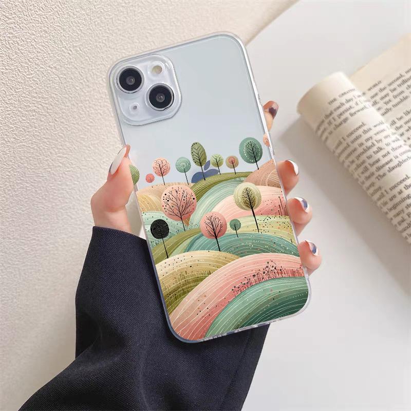 Nature Scenery Forest Mountain Phone Case For iPhone 14 Pro Max Plus 13 12 Mini 11 Pro Max X XR XS 7 8 Plus SE2 Clear Back Cover
