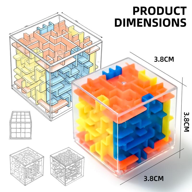 

1-3PCS 3D Maze Magic Cube Six-sided Transparent Puzzle Speed Cube Rolling Ball Children Educational Stress Reliever Toys Gifts