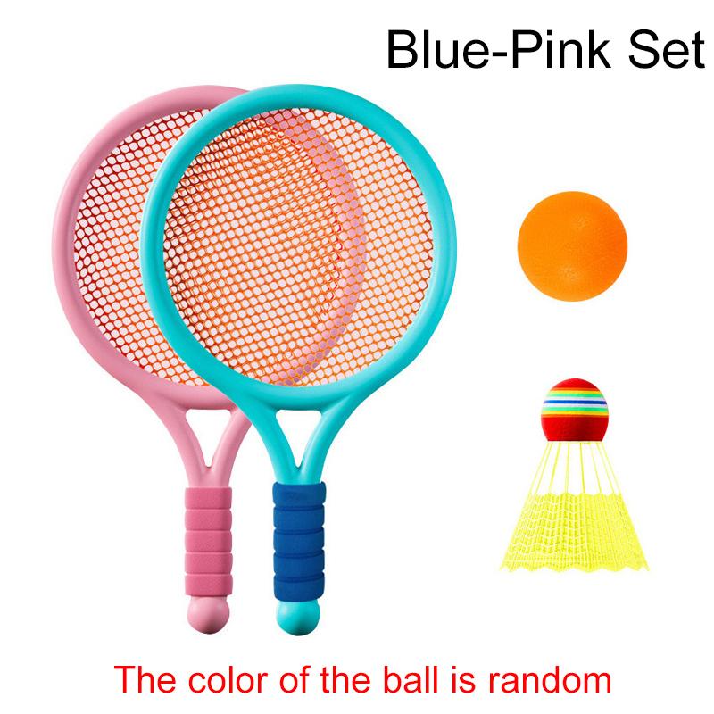 1 Set Bunte Plastik-Badminton-Tennis-Kombi-Schläger-Set mit 2 Bällen Geeignet für Party-Interaktionsspiele Sportaktivitäten ZYF