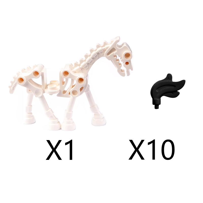 Halloween Decorative MOC Building Blocks Pumpkin Carriage Tombstone Skeleton Flame Horse Accessories Elf House Bricks Toys Gifts