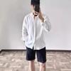 Men Loose Breathable Solid Color Long Sleeve Casual Daily Shirt