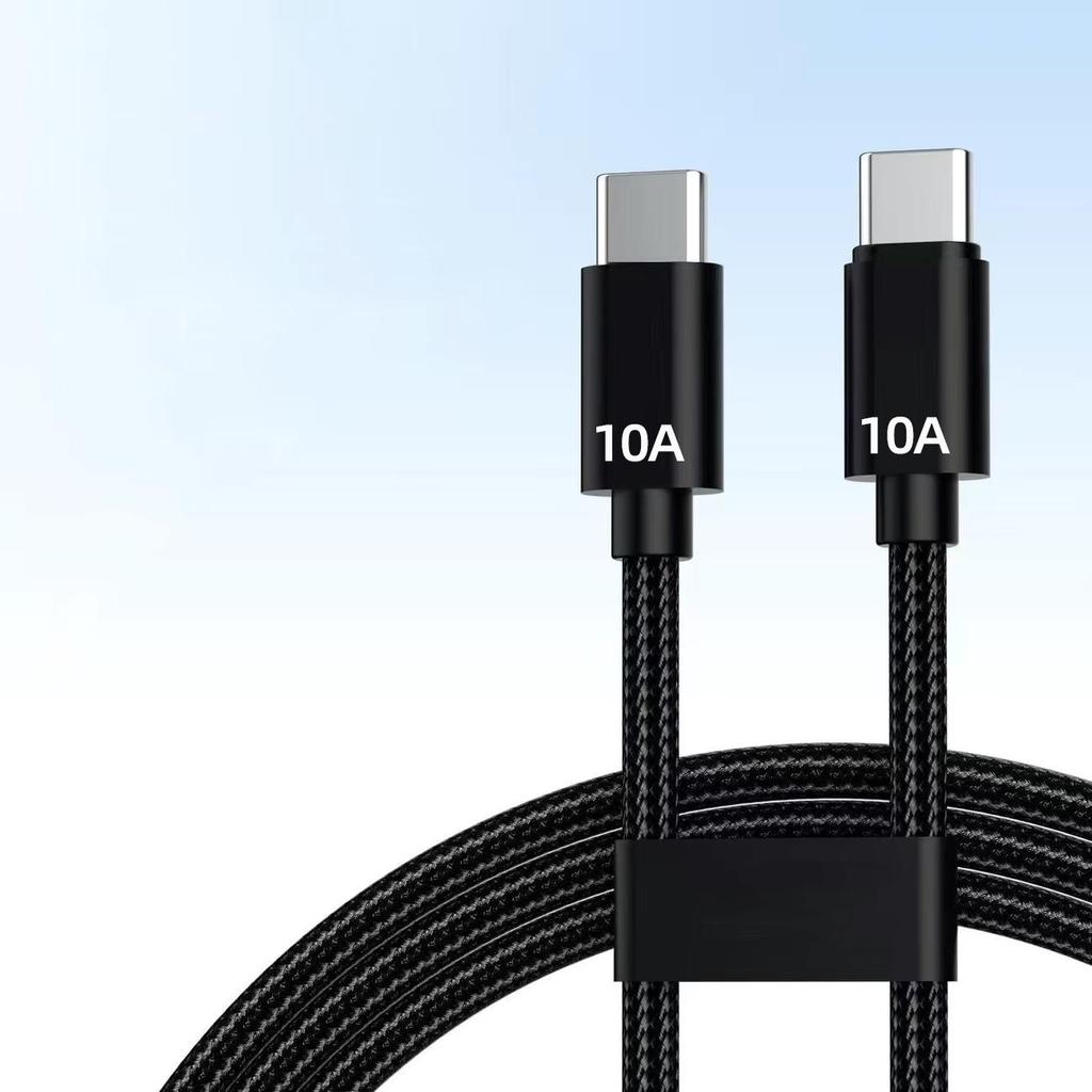 120W Braided Dual Type-C Fast Charging Cable for Apple 15/16 and Huawei Laptops