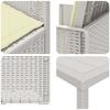 Garden Dining Set 9 pcs White and Cream PP