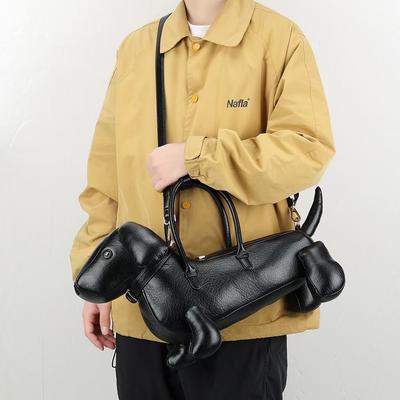 Komik bebek süsü yumuşak deri kadın el çantası kişiselleştirilmiş yaratıcı dachshund köpek yavrusu çanta