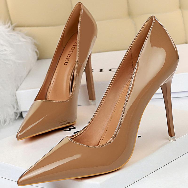 

BIGTREE Shoes Patent Leather Shoes Woman Pumps High Heels Stiletto Heels 10.5 Cm Red Wedding Shoes Bridal Shoes Women Heels 2025 34