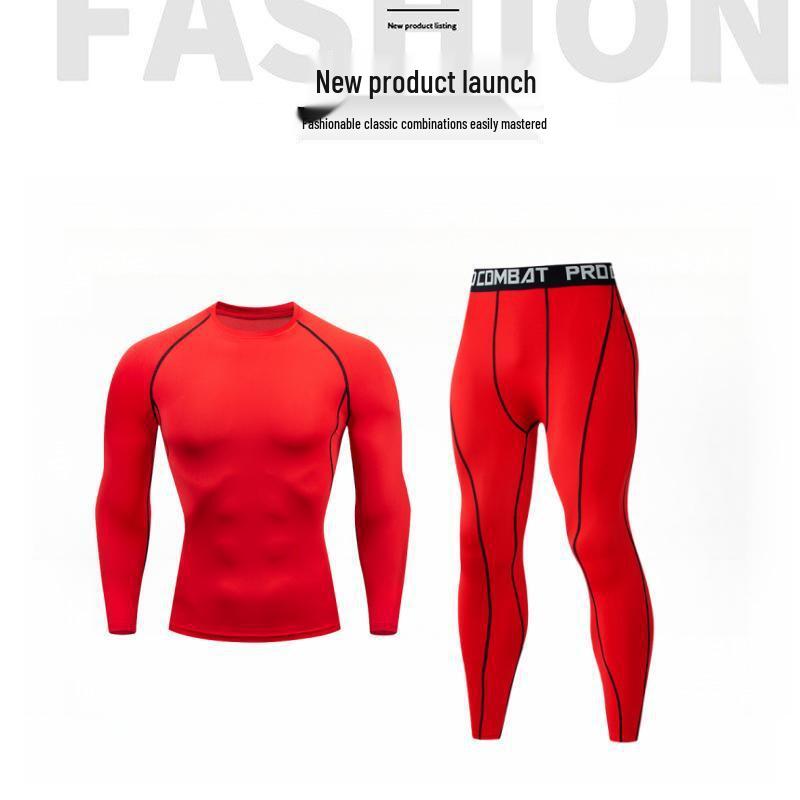 Men's Cross-Border Fitness Compression Set: Tight Base Layer for Sports, Basketball, Football, Running, and Yoga.