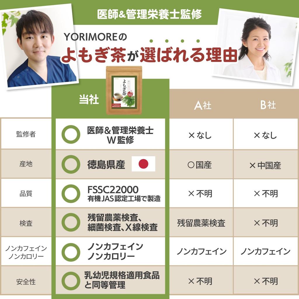 YORIMORE Japanese Mugwort Tea Tea Bag Cold Brew Non-Caffeine Health Tea 30 Bags Residual Pesticide Inspection