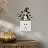 Kids Room Wall Accents Halloween Wizard Cat & Bat Switch Sticker, Self-Adhesive Light Decal, Party Supplies Removable Decor for Bedroom Living