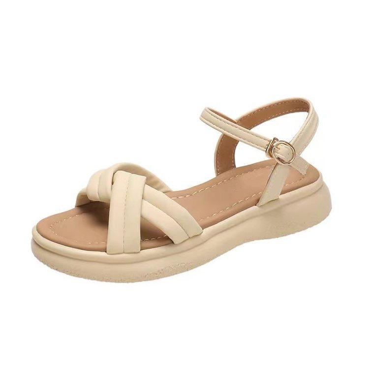 

Summer sandals women s outer wear with skirt 2025 new non-slip stepping on shit feeling word with cool slippers platform beach shoes 40