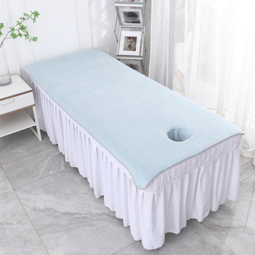 Thick Absorbent Beauty Salon Bath Towel Massage Bed Sheet with Hole, Logo-Ready, 80x190cm