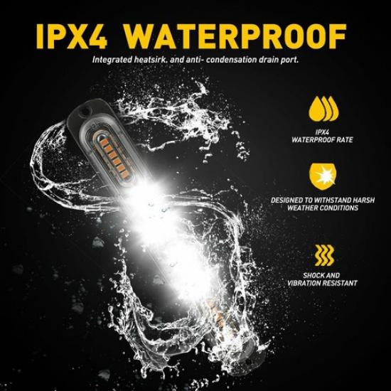 Amber White LED Emergency Warning Hazard Flash Strobe Light Bar Car Truck 2Pc EA