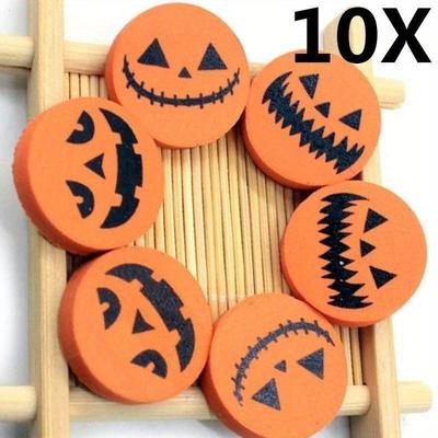 10 stücke Kreative Halloween Gummi Kürbis Druck Radiergummi Studenten Schreibwaren