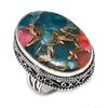 Natürlicher Wassermelonen-Turmal 925er Sterlingsilber Schmuckring Größe 8 ETC-13904