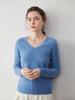 Women's V-Neck Loose Cashmere Sweater, Warm Knitted Pullover, Solid Color, Versatile & Trendy.