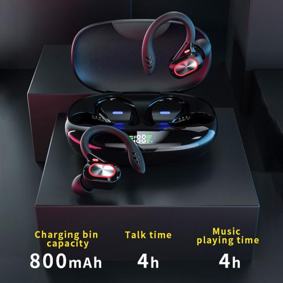 

Нежная Bluetooth-совместимая гарнитура, эргономичная портативная гарнитура с функцией распознавания отпечатков пальцев чёрный