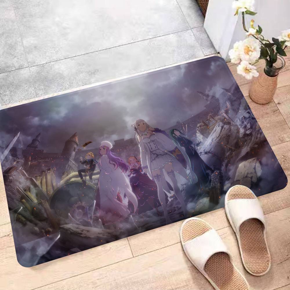 Anime RE ZERO Kitchen Mat Kids Room Bedroom Decoration Balcony Anti-Slip Doormat Living Room Alfombra