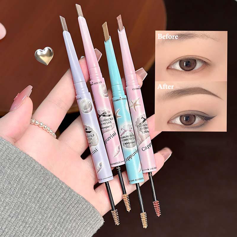 Cappuvini 3D Eyebrow Dye Cream Gray Brown Double Head Eyebrow Pencil Long Lasting Waterproof Eye Brow Pen Tint Mascara Enhance