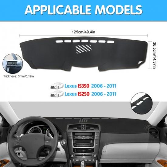 For Lexus IS250 IS350 2006-11 Leather Non-Slip Dash Mat Dashboard Cover Dashmat