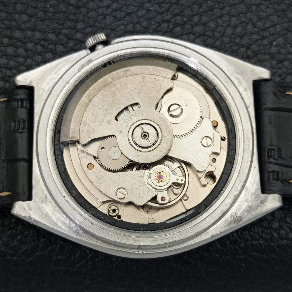 VINTAGE SEIKO 5 AUTOMATIC 7009A JAPAN MENS YELLOW COLOR DIAL WATCH a500073-2 R151a-a500073