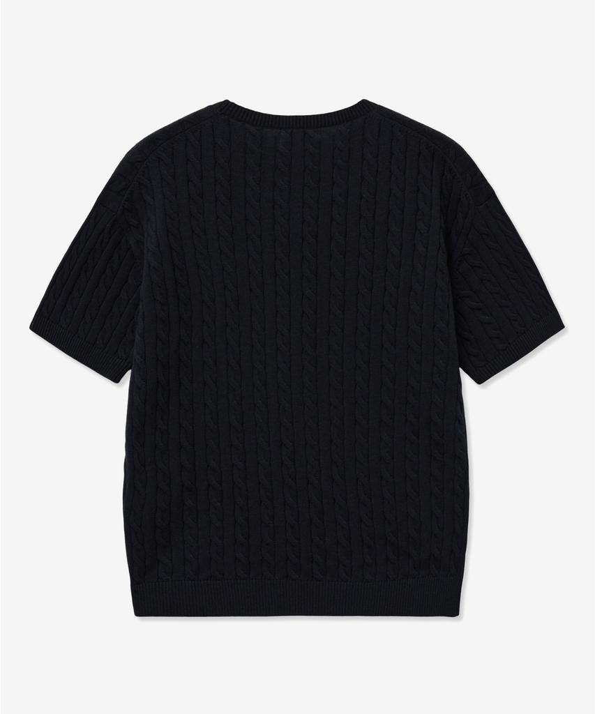Tienjiti Essential Cable Knit Top (Navy) Tnsw5E204N2