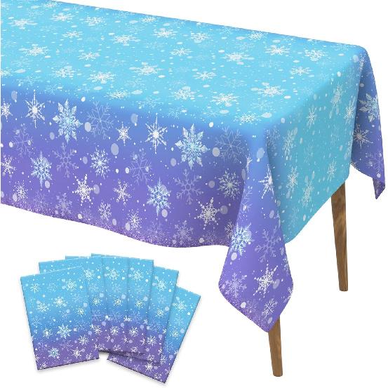 Ocean Waves Tablecloth, 2 Pieces Plastic Ocean Table Cloth Disposable Water Print Table Cover Blue Sea Rectangle Tablecloths for Beach Pool Birthday