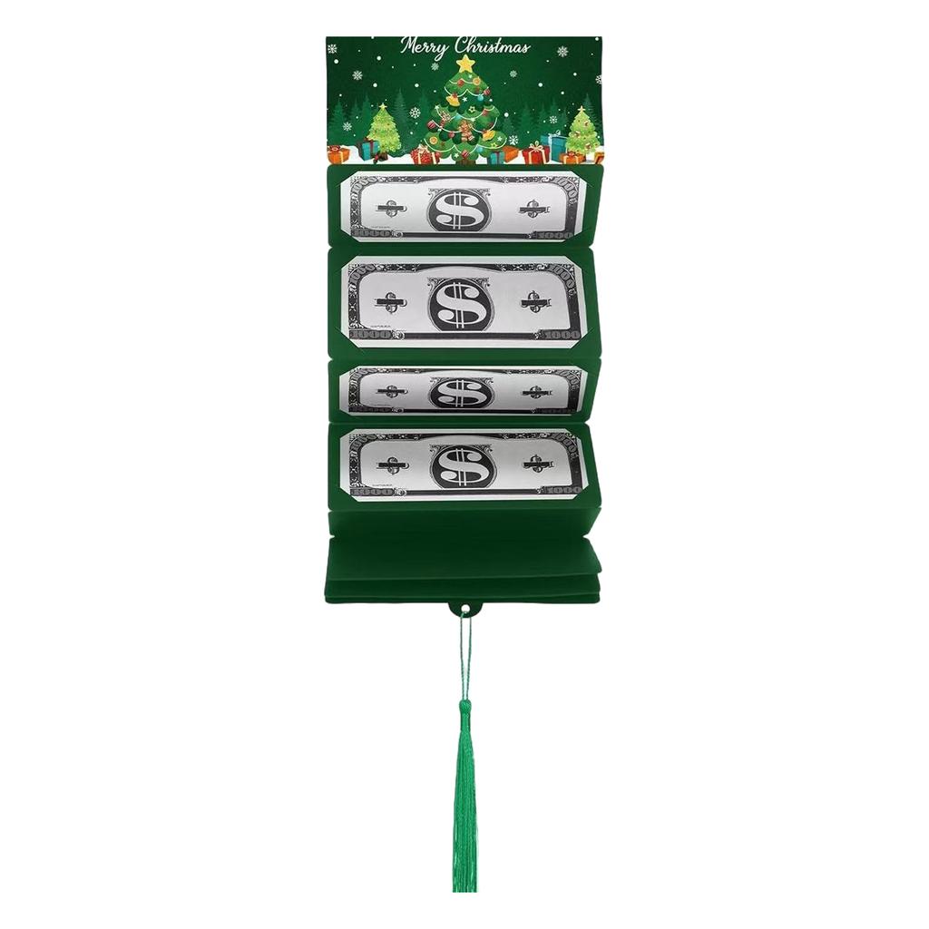 Christmas Gift Envelope with 10 Slots DIY Cash Gift Card Holder Santa Claus 3D Money Clip for New Year Thanksgiving Gift
