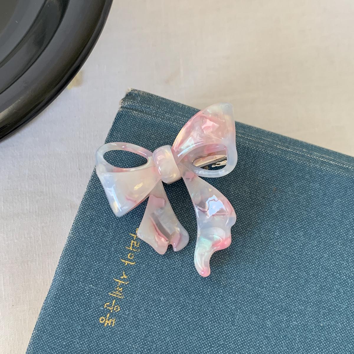 

Pink Hairclip Bow Acetate Hair Clips for Girls duckbill clip side clip hair clip Alligators Headwear Hair Accessories