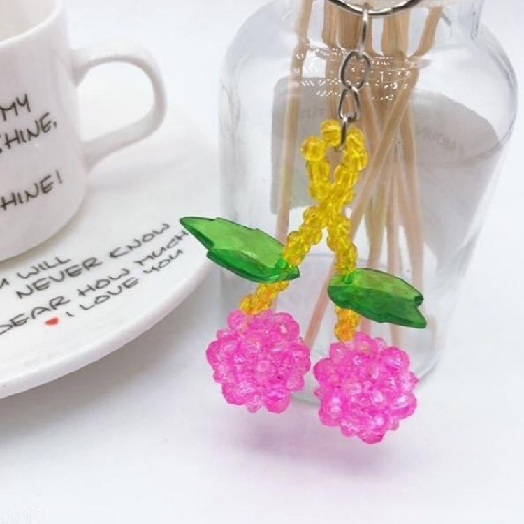 Stylish Cherry Keyring Pendant Fruit Shapes Phone Charm Detachable Phone Lanyard