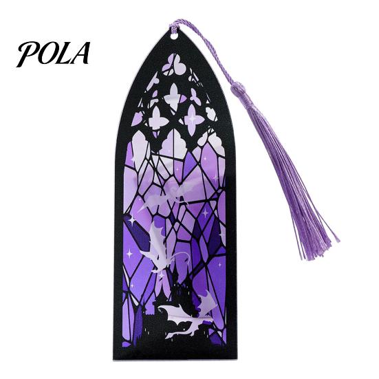 Decorative Book Accessory Stained Glass Art Acrylic Bookmark, Halloween Dark Aesthetic Mark, Transparent Bookmark Page Marker with Tassel, Gifts