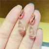 Exquisite 585 Purple Gold Plated Rose Gold Water Drop Hollow Earrings Simple And Exquisite Fashion Ins Cold Wind Ear Buckles