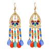Bohemian Style Alloy Dangle Earrings With Geometric Design For Summer Fashion