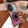 Luxury Mirror Holder Bling Glitter Silicone Phone Case for Honor 200 100 Pro 90 80 70 60 Pro Ultra-thin Stand Cover