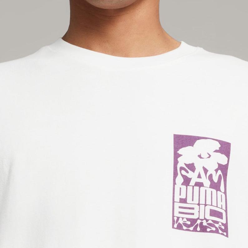 Puma X P.A.M. Collaboration SS24 Back Print Short Sleeve T-Shirt Unisex Tops White 624070-02