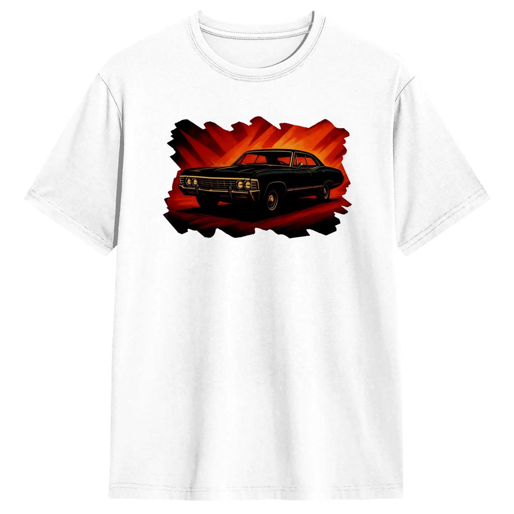 Unisex TShirt IMPALA SPN Impala Supernatural Vintage Cotton Tees Short Sleeve T Shirt Crewneck Clothing Summer