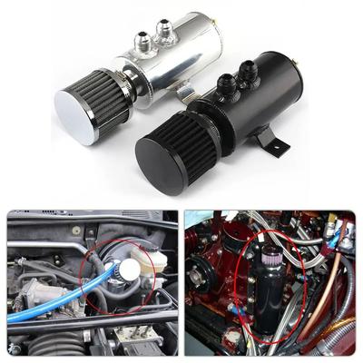 750ml Aluminum AN10 Oil Catch Can Exhaust Reservoir Tank with Breather Filter Baffled Kit Fuel Tank