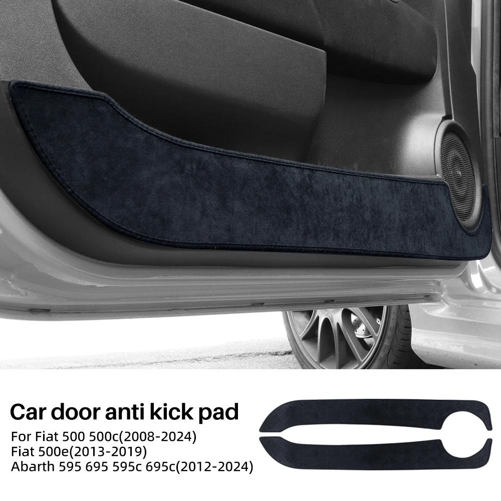 Flannel LHD RHD Door Anti-kick Pad For Abarth 595 695 2012-2024/ Fiat 500/500C 2008-2024/ 500E 2013- Mat Trim Accessories