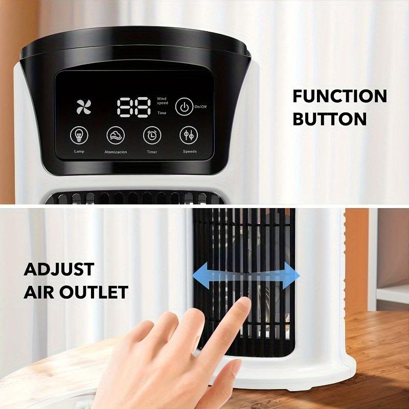 Tragbare Klimaanlage Luftbefeuchter Kühler, USB-Ventilator mit Atmosphärenlicht Kühler Klimaanlage, 6 Geschwindigkeiten einstellbar, 3 in 1 Funktion