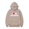 Herren Gothic Streetwear Kapuzenpullover Mit I LOVE MY BOYFRIEND Aufdruck Langarm Lockerer Schnitt