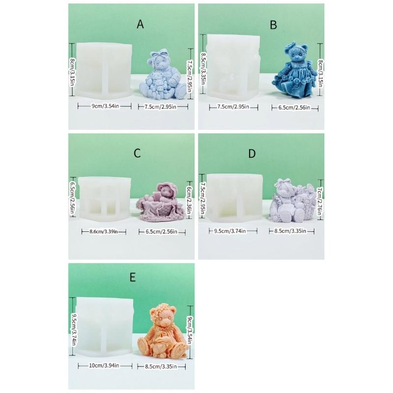 Cute Bear Silicone Mold Epoxy Resin Mold DIYs Candle Molds Table Ornament Handmade Soap Cake Making Mould Craft Supplies