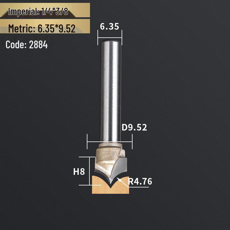 Professionelles 1/2" Schaft Wolframstahl Spitzschnitzmesser & 1/4" Schaft Trimmer Fräser für Holzbearbeitung