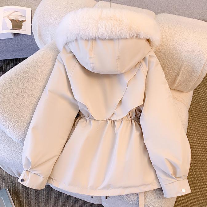 Winter New Thickened Cotton Clothing Loose Velvet Fur Collar Cotton Coat Early Winter Coat